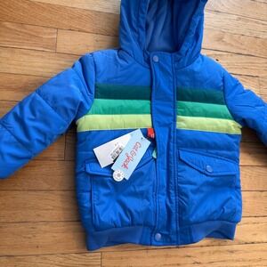 Cat & Jack Toddler Boys' Colorblock Striped Heavyweight Puffer Jacket. NWT 3T